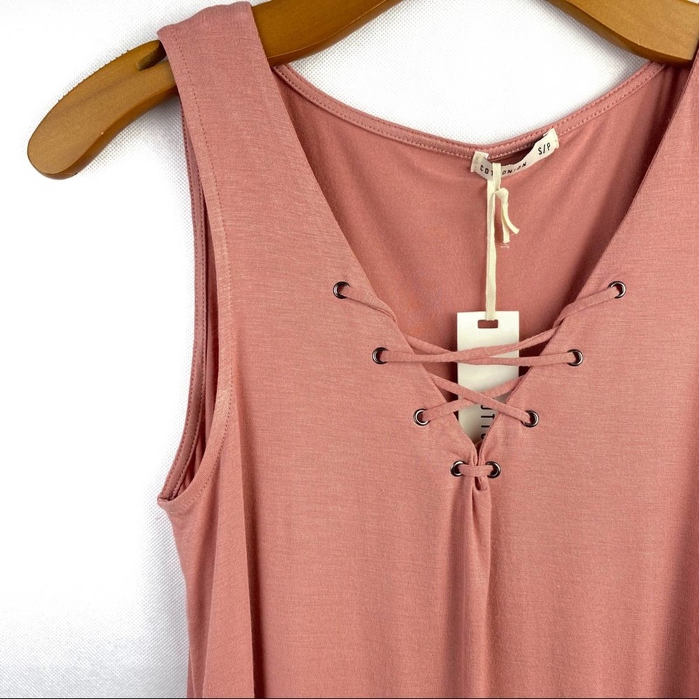 Cotton On | NWT Lexi Lace Up Blush Tank